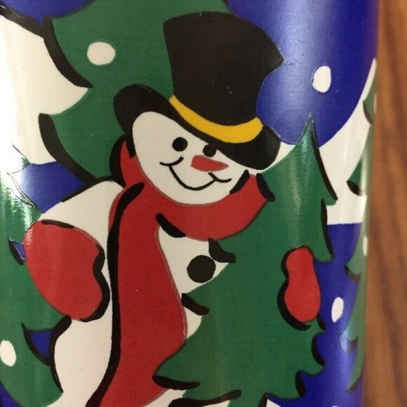 Christmas Mugs Snowman Tree Ceramic Everyday Gibson Set Of 2 Blue Green 8 oz Cup - Picture 8 of 12